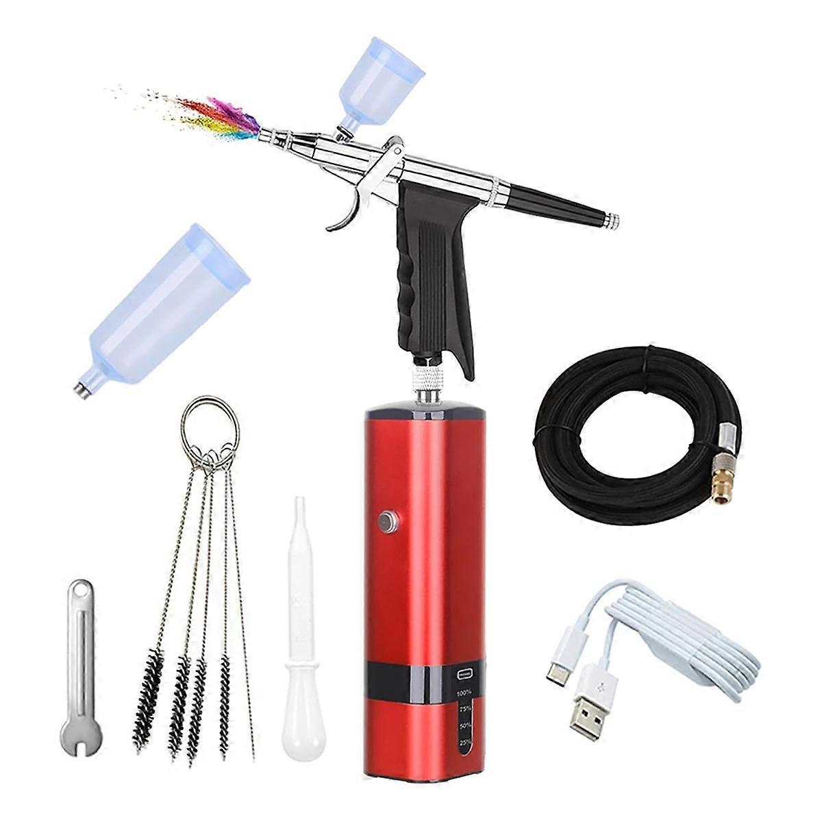Cordless Airbrush Set with Compressor, Trigger Type High Pressure Air Brush for Painting, Nail Art,