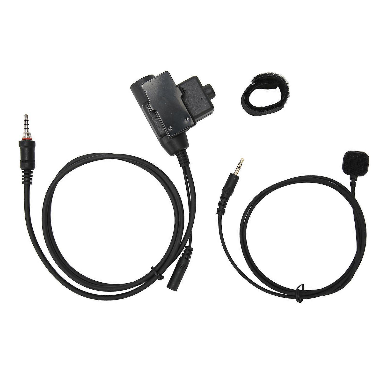 PTT Adapter with Back Clip Push to Talk Portable Radio Headset Adapter for Vertex VX‑6R VX‑7R