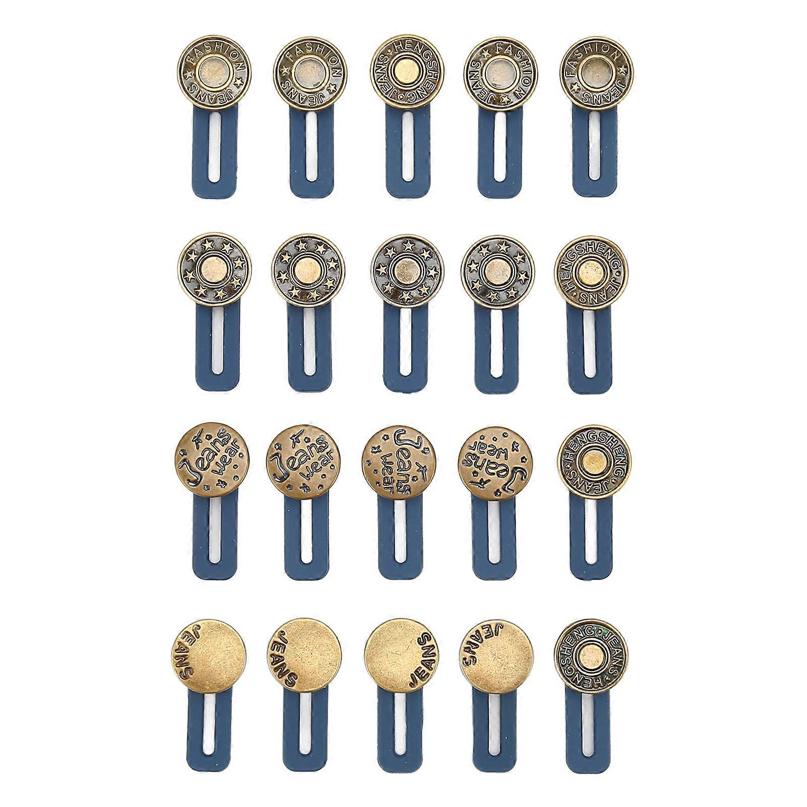 20 PCS Buckle DIY Making Regulable Detachable Round Shape Alloy Silicone Small Portable Pant Waist Tightener