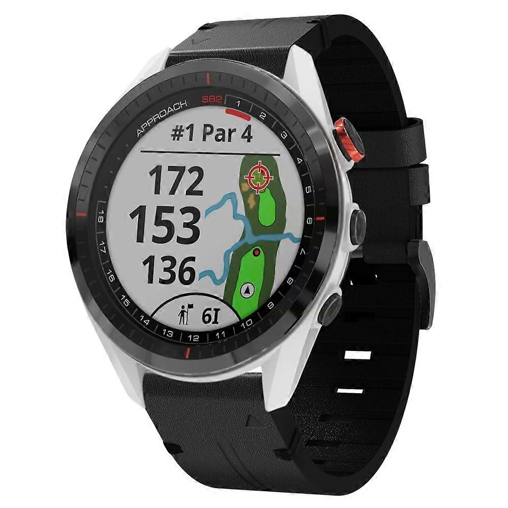 För Garmin Approach S62 22mm läder stålspänne klockarmband