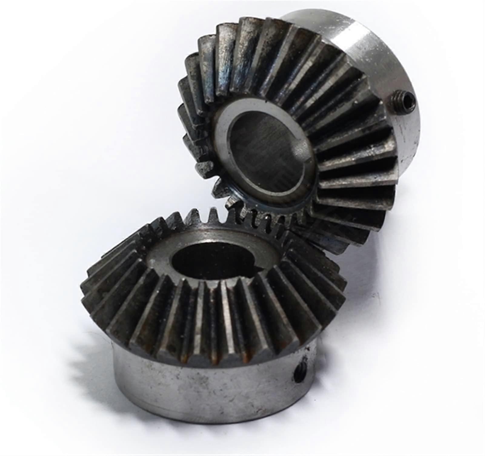 2 pieces 1.25 M 20T bevel gear set 8 mm and 10 mm inner bore, 20 teeth spiral pinion for precision mechanical applications (20 teeth 10mm bore).