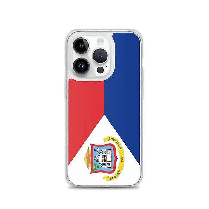 Phone case - PIXELFORMA - iPhone 14 Pro - Saint Martin Flag - Transparent plastic - TPU