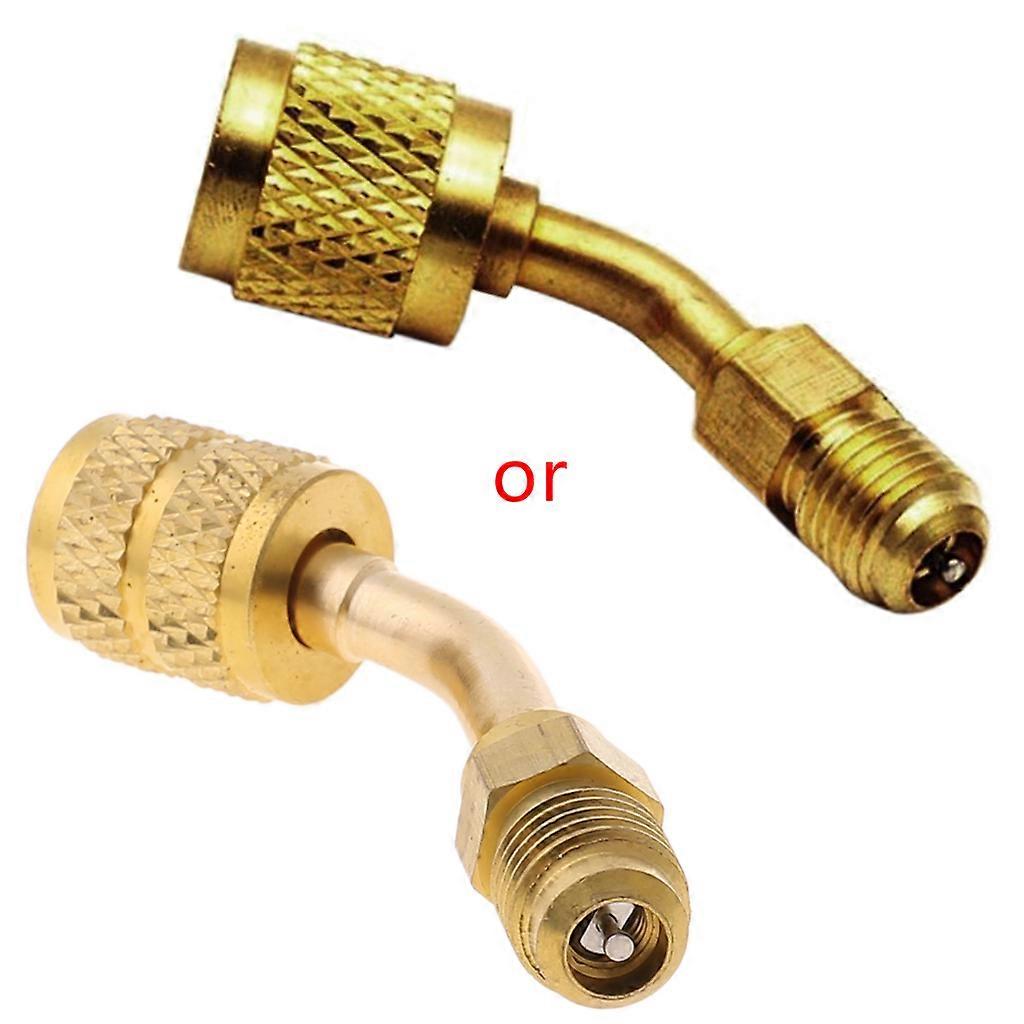 R410 Air Conditioner Adding Safety-Valve Quality Refrigerant Connector Ductless Mini Split System Charging Vacuum Port Gold