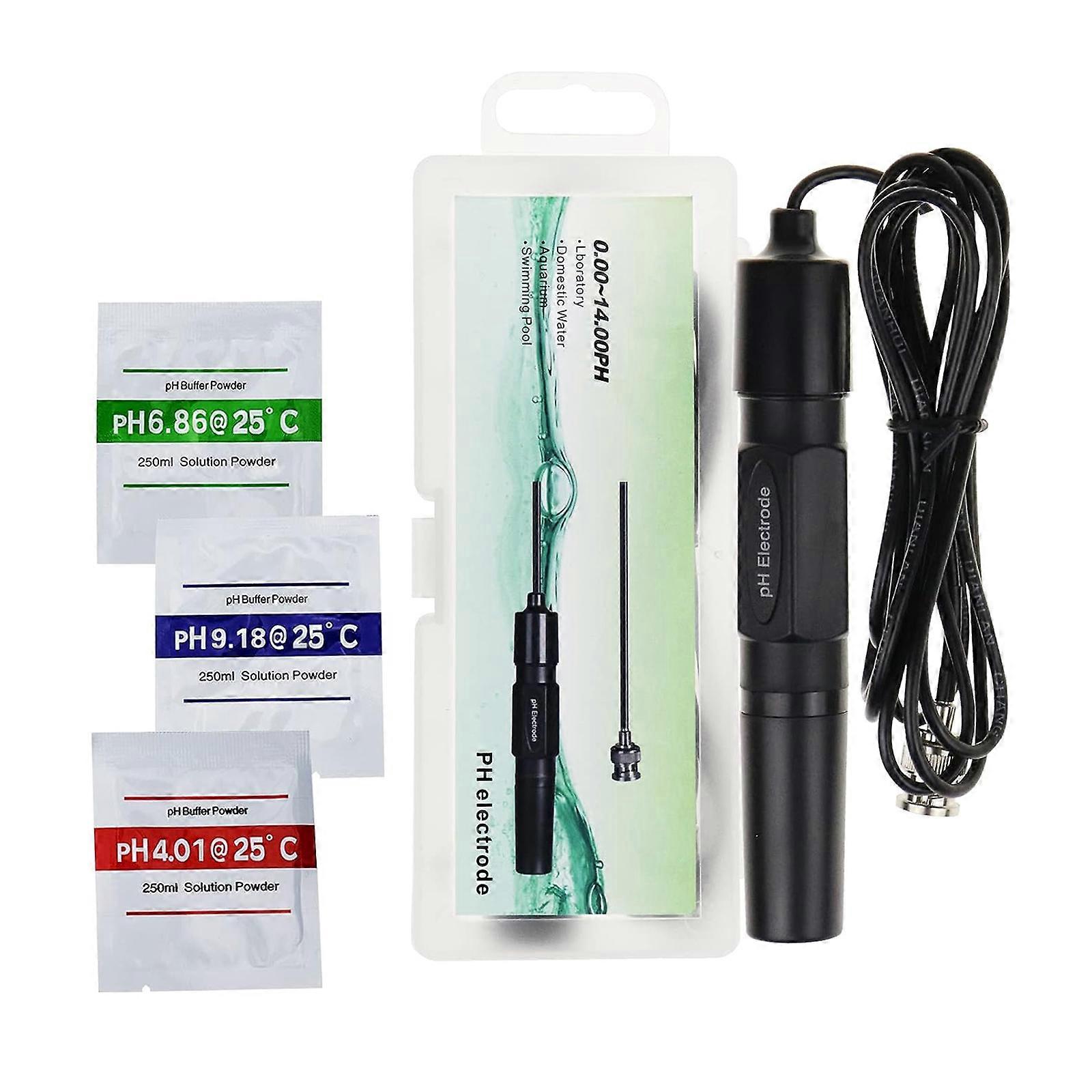 0-14 pH Electrode Probe BNC Connector for Aquarium Hydroponic SystemMonitor pH Probe Sensor Replacement pH Tester Meter
