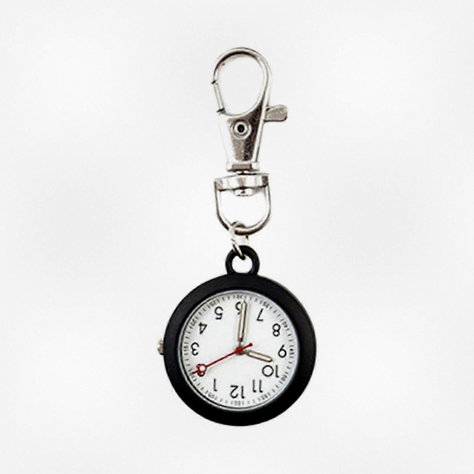 Waterproof Quartz Movement Pocket Watch for Men and Women with Large Screen and Keychain for Time Recording