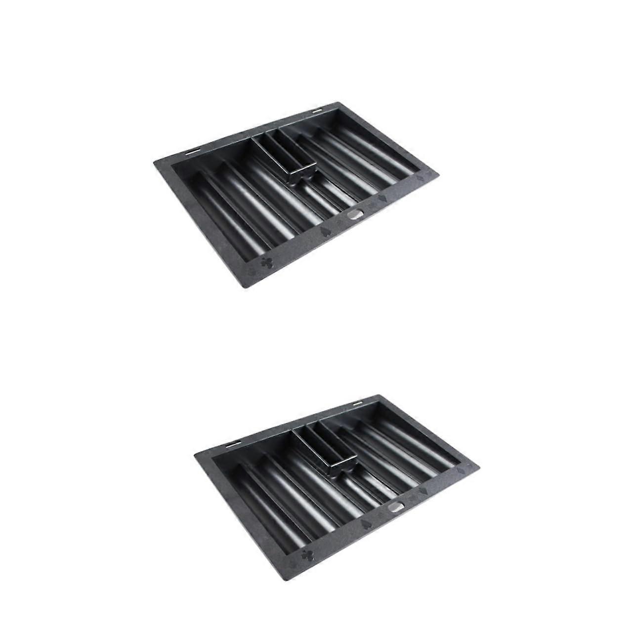 Poker Chip Tray 2-Pack Plastic Chip Storage Tray Fits Standard Poker Chips For Table Use Poker Accessories Organizer