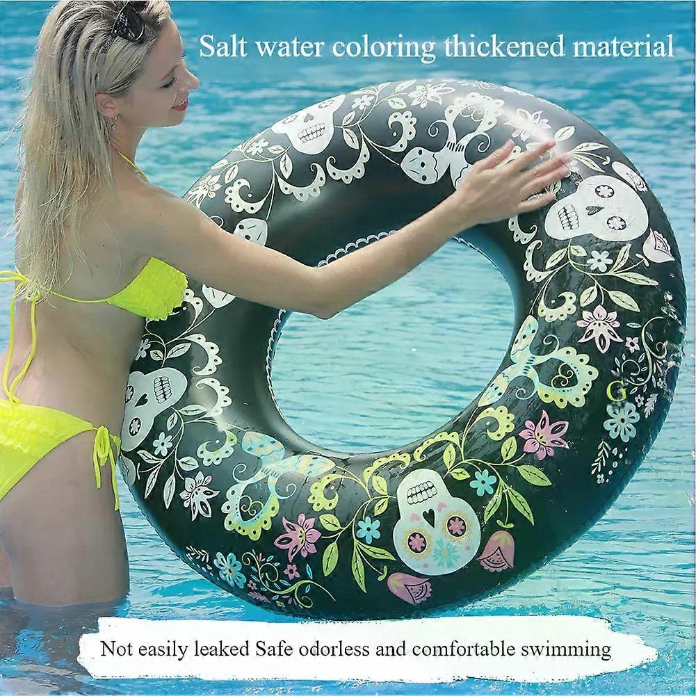 Skeleton Blow Up Swim Tube Leakproof Swimming Rings Floaties Color Changing PVC Pool Floats for Kids Youth Adults