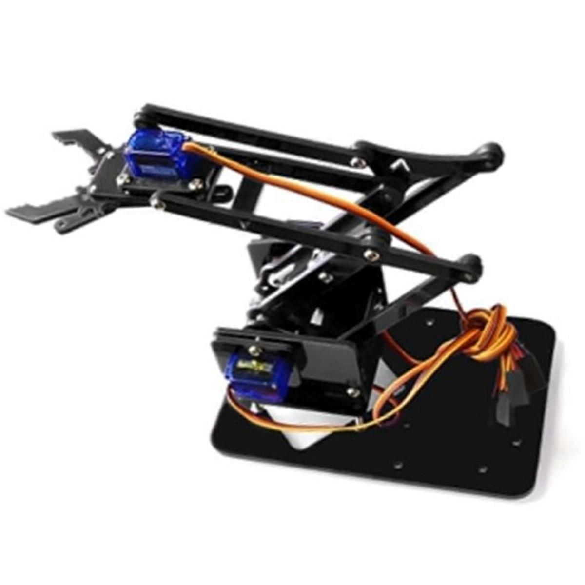 Robotic Arm DIY Parts Learning Kit Acrylic Maker Kit Single Claw Mechanical Arm with Servo