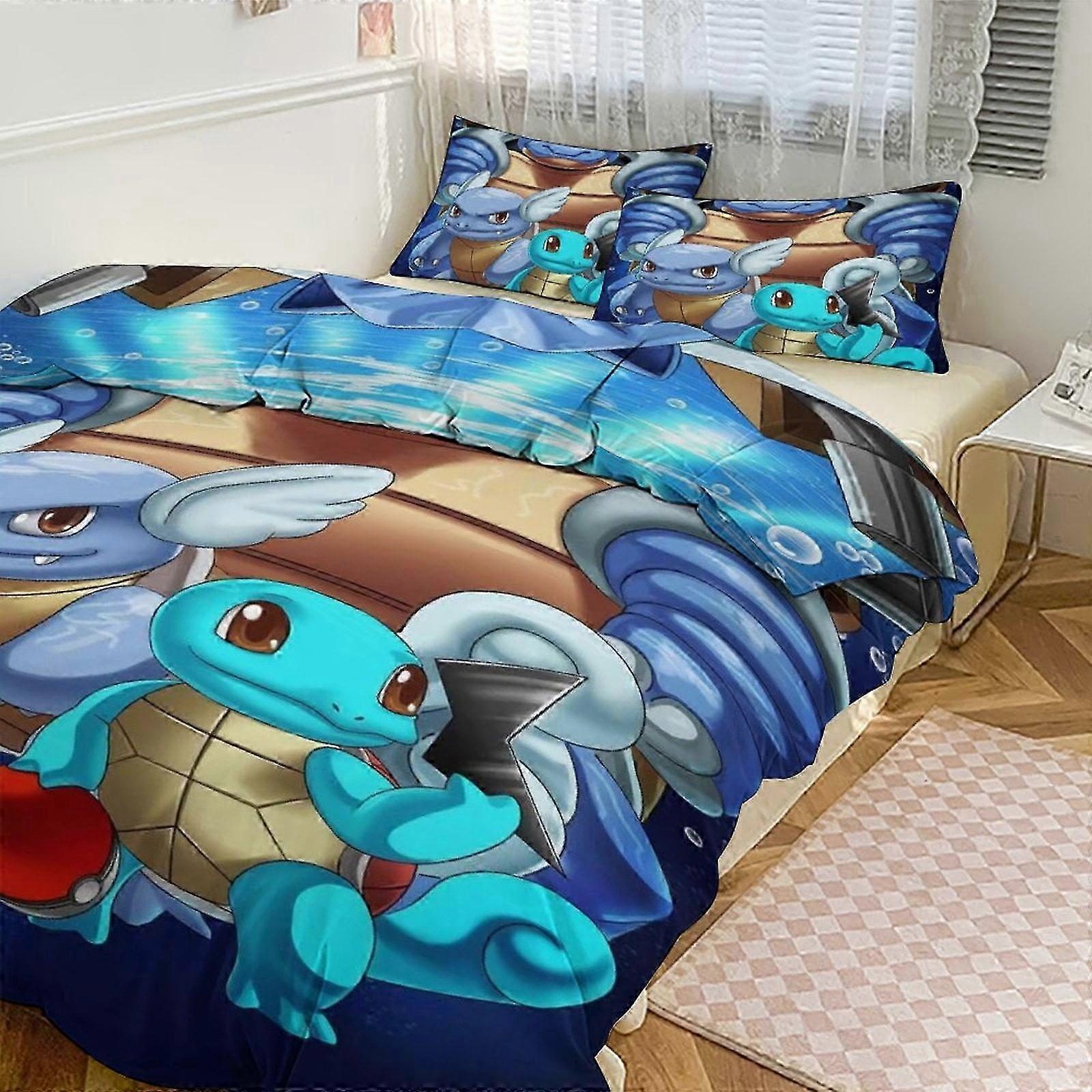 Squi_rtle Print Bedding Set with Bed Sheets, 3 Pieces Including 1 Quilt Cover and 2 Pillowcases, Suitable for Various Users, 357 Model