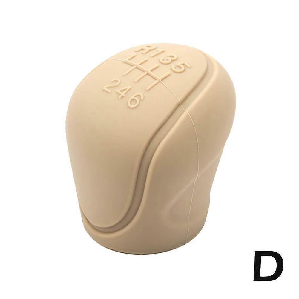 Beige 6-Speed Car Gear Shift Silicone Cover Protector