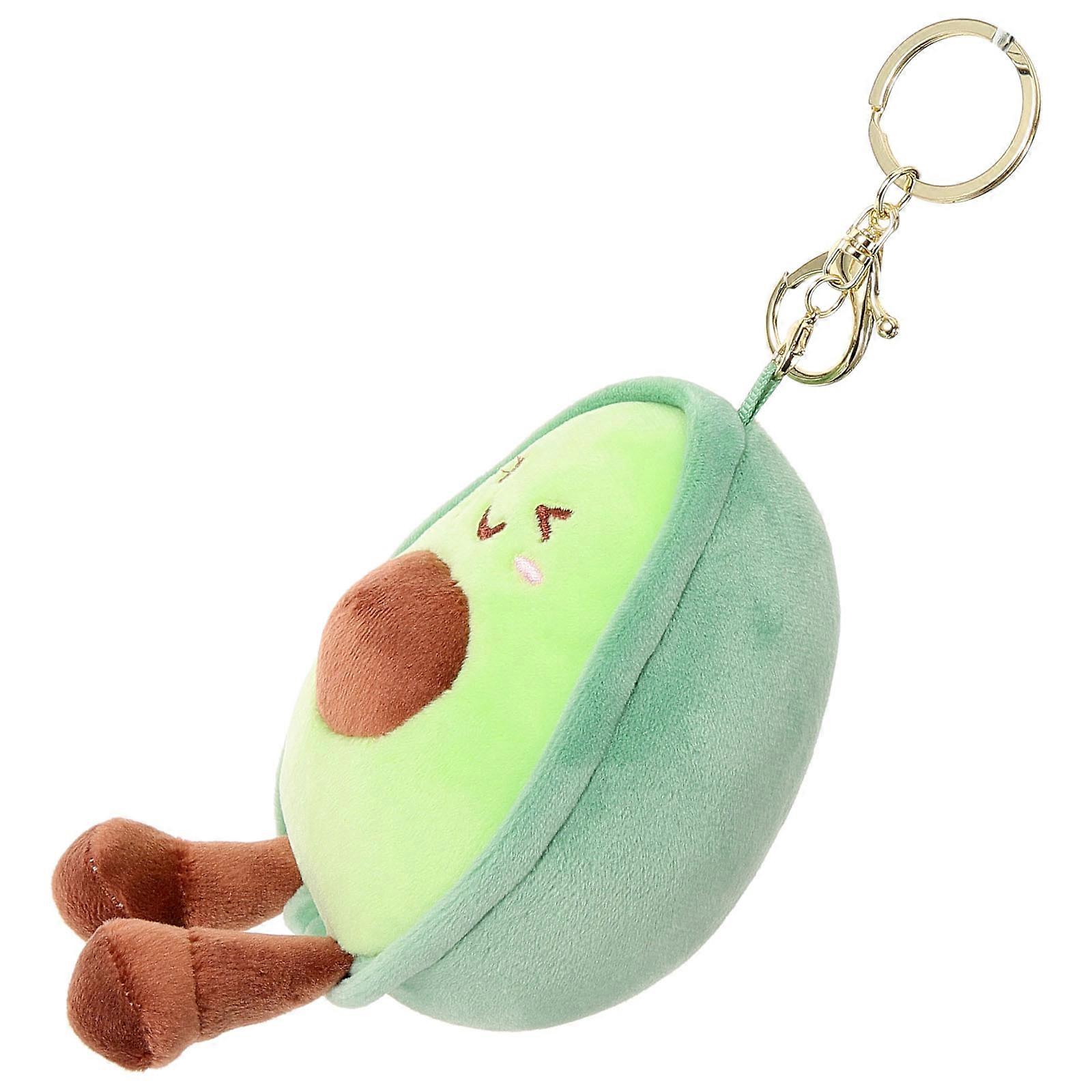 Kawaii Avocado Key Chain Plush Keyring KeyChain Yolk Key Chain Toy for Car Key Bag Pendant
