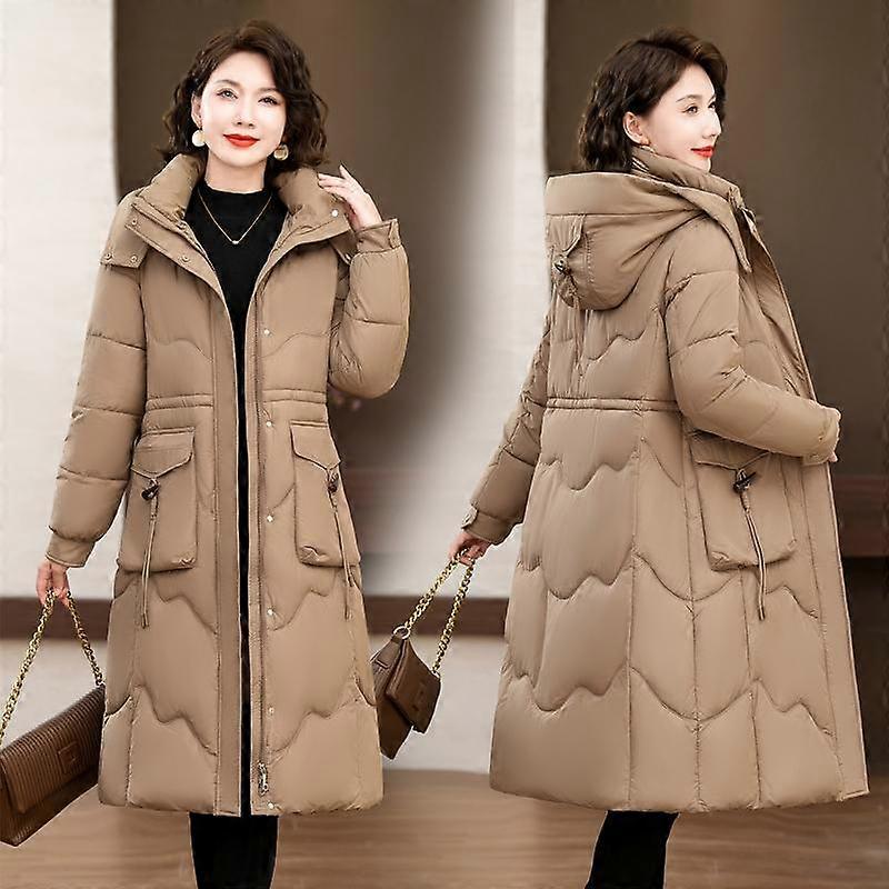 Stay Warm and Chic In This Fashionable Mid-length Bread-style Down Coat for Women