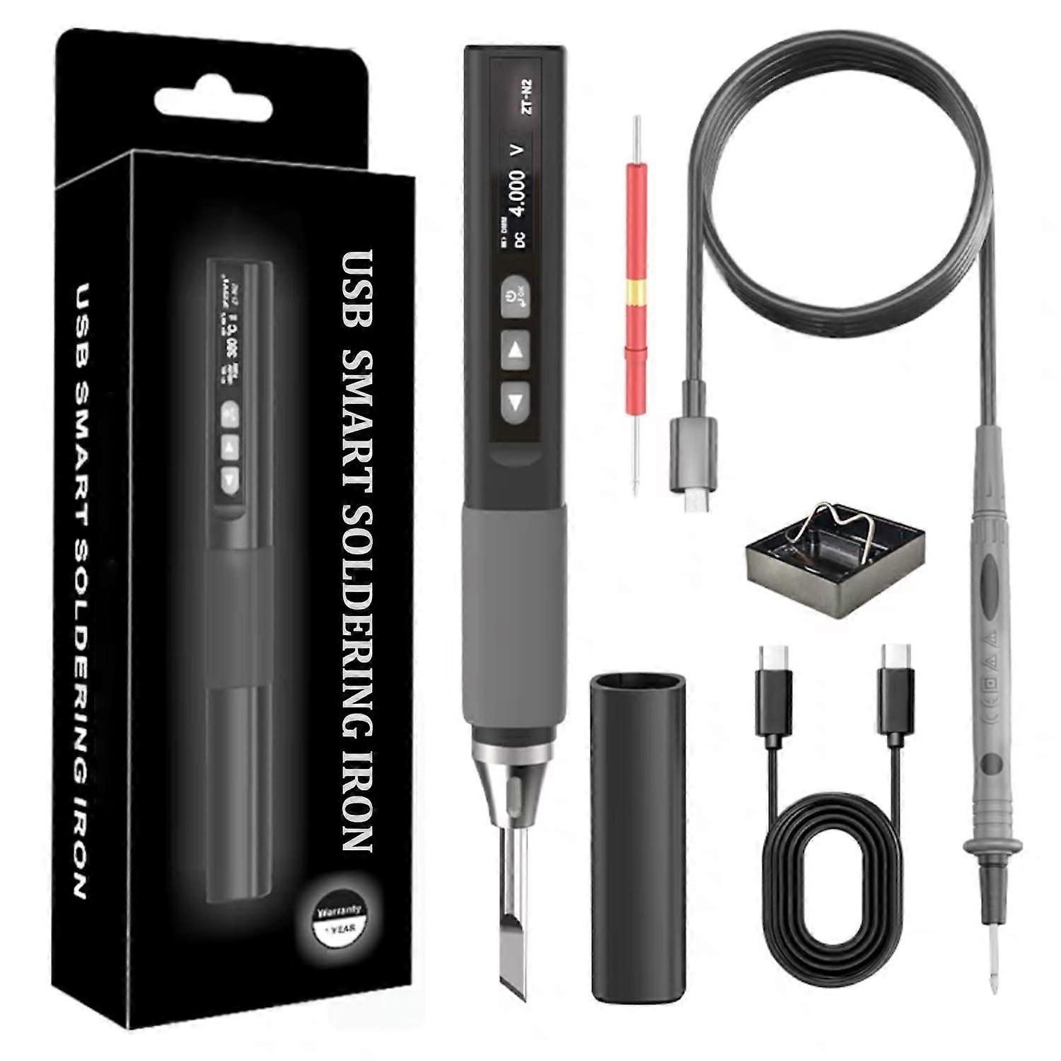 2in1 Smart Multimeter Wireless Soldering Iron Set, DC5V20V 100°C450°C, PD/QC Support
