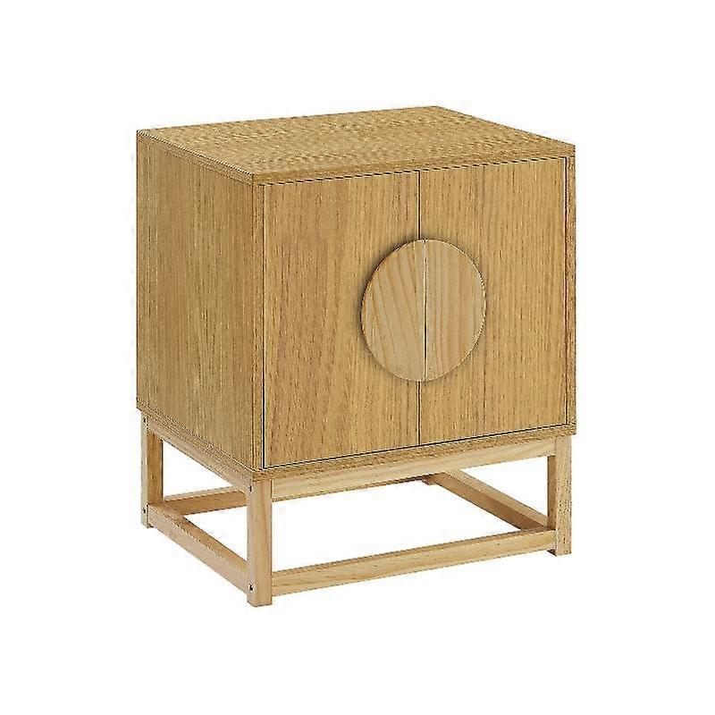 Sarantino Luca Bedside Table Split Door Night Stand Natural Bedside Tables