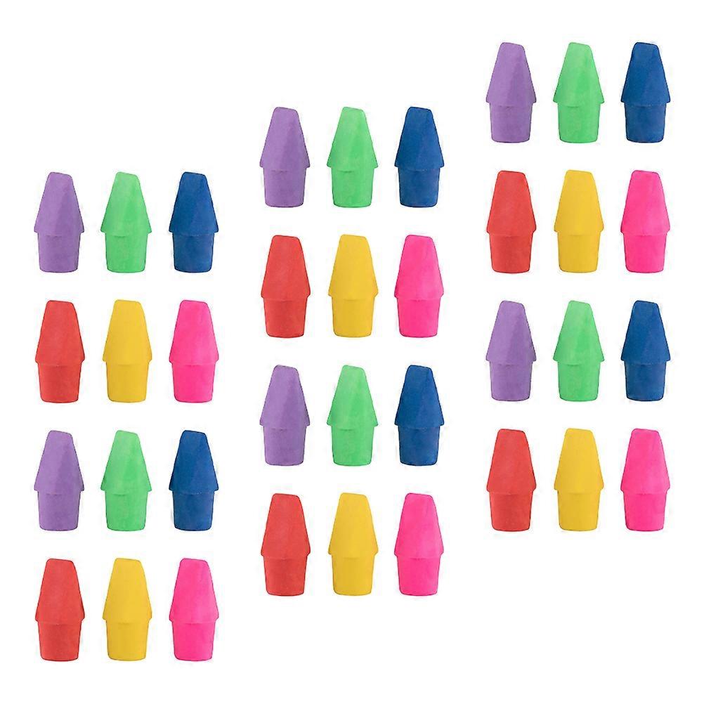 50pcs Mixed Color Pencil Eraser Caps TPR Pencil Protectors with Extender Lightweight School Supplies for Classroom Art Use