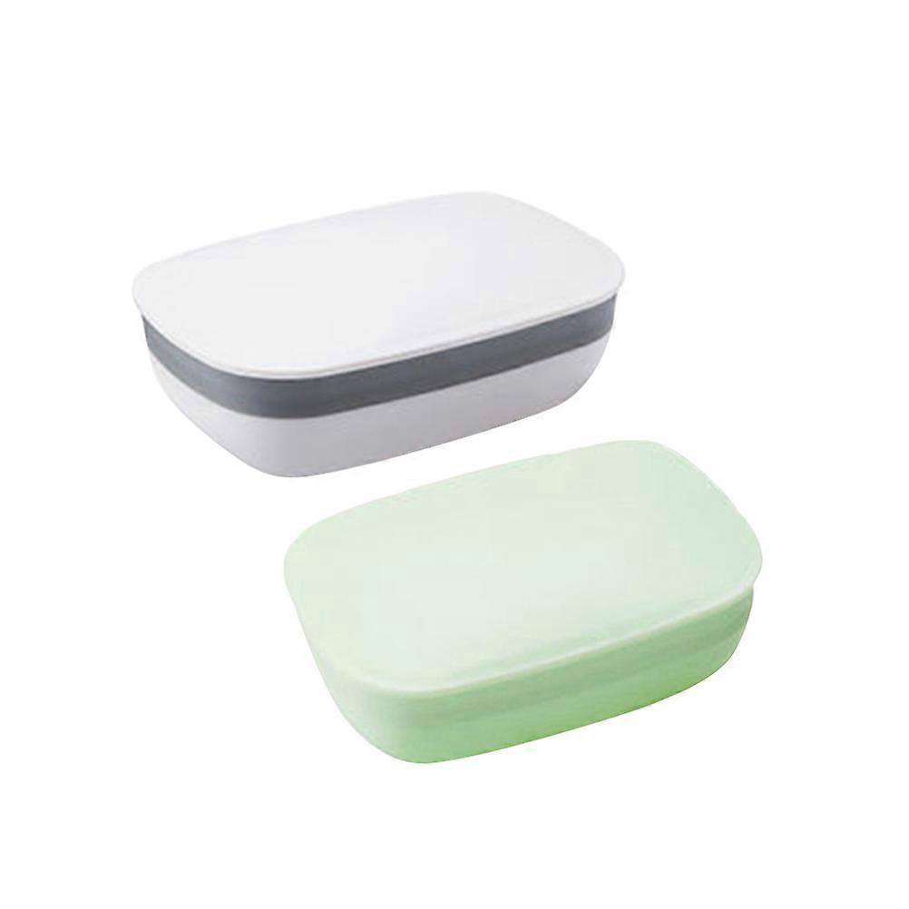 Shower Soap Tray With Lid Portable Leak Proof Bathroom Home Travel PP Material Rectangular Shape 2Pack