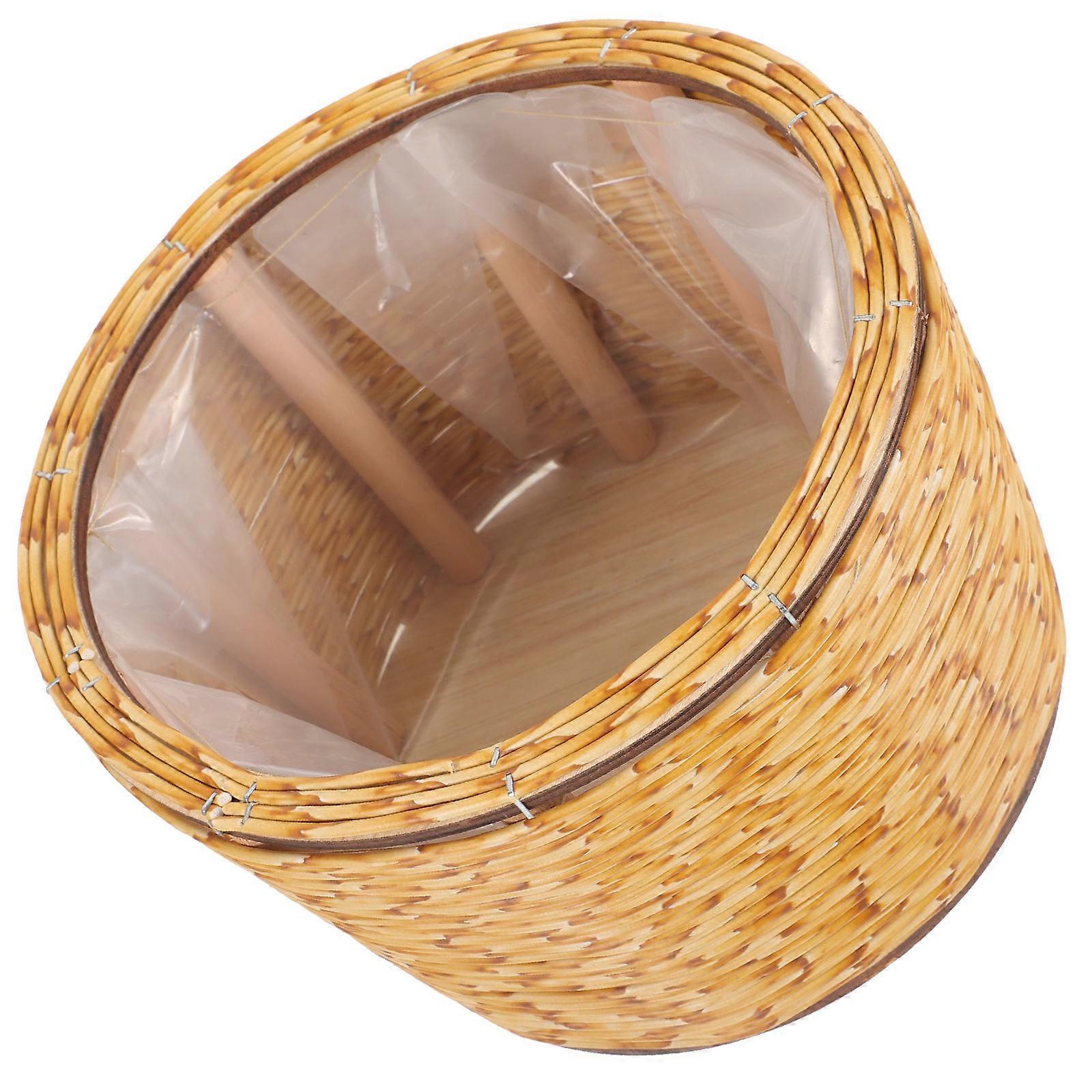 Woven Baskets for Decor Hand Woven Flower Planter Basket Rustic Style Home Use 21x21cm Storage