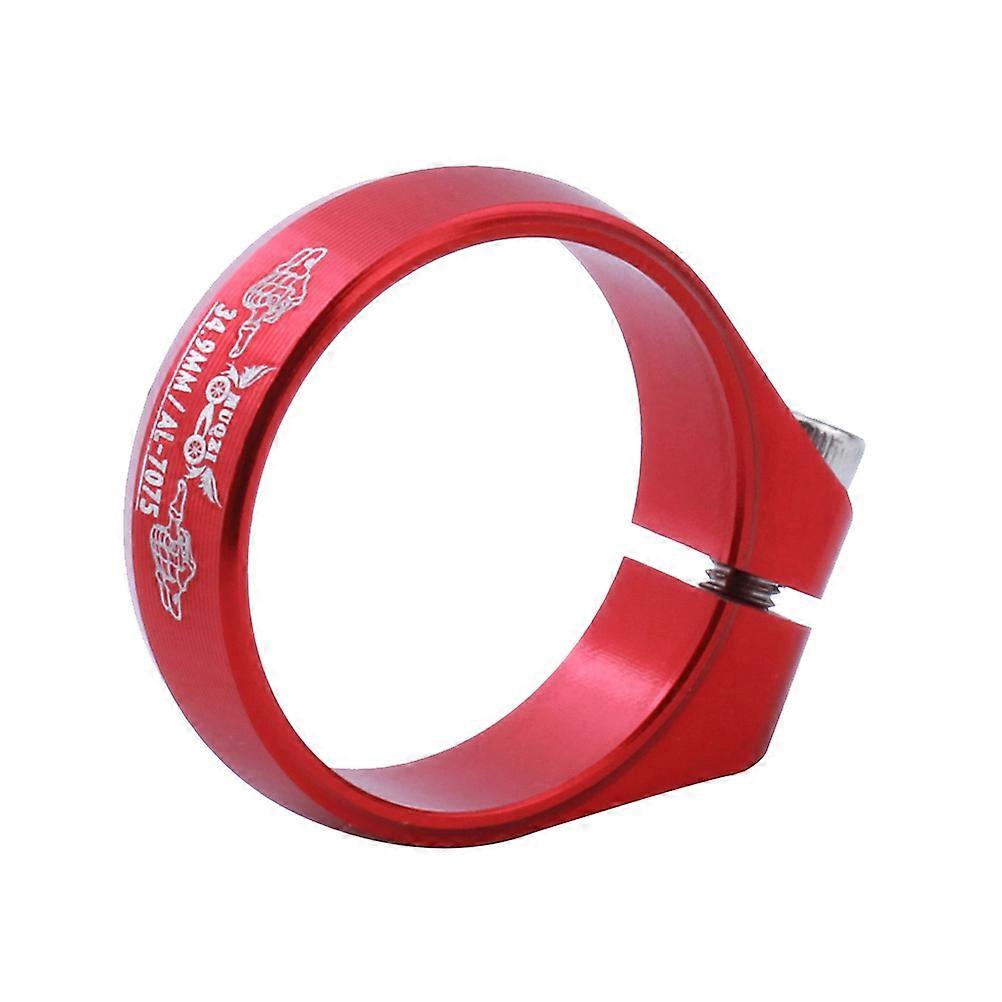 Bike Seat Post Clamp Aluminum Alloy Screw Locking For Mountain Bike Use Red 1Set