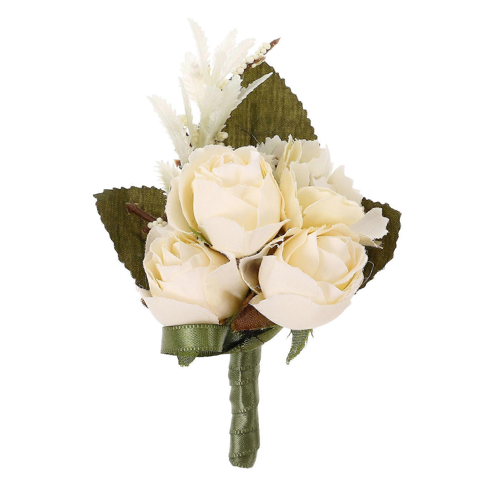 Groomsmen Boutonniere Simulation Rose Elegant Style Formal Events 1Set