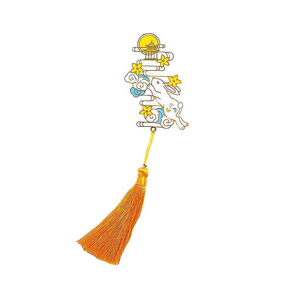 Vintage Metal Bookmark Rabbit Design Chinese Style Page Marker For Readers 1Set