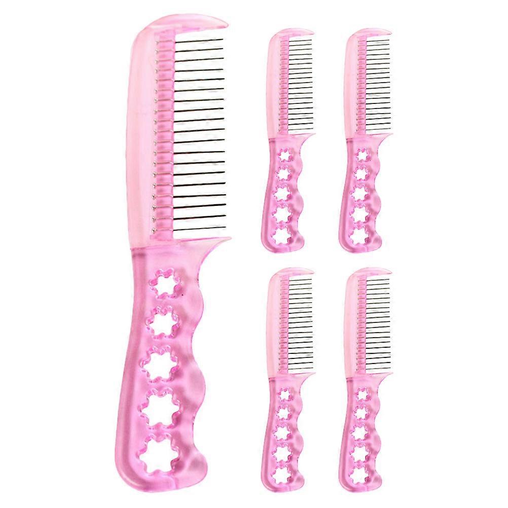 5pcs Steel Fine Tooth Wig Comb Static Resistant Hair Combs for Smooth Styling, Durable Design for Home, Salon & Special Events