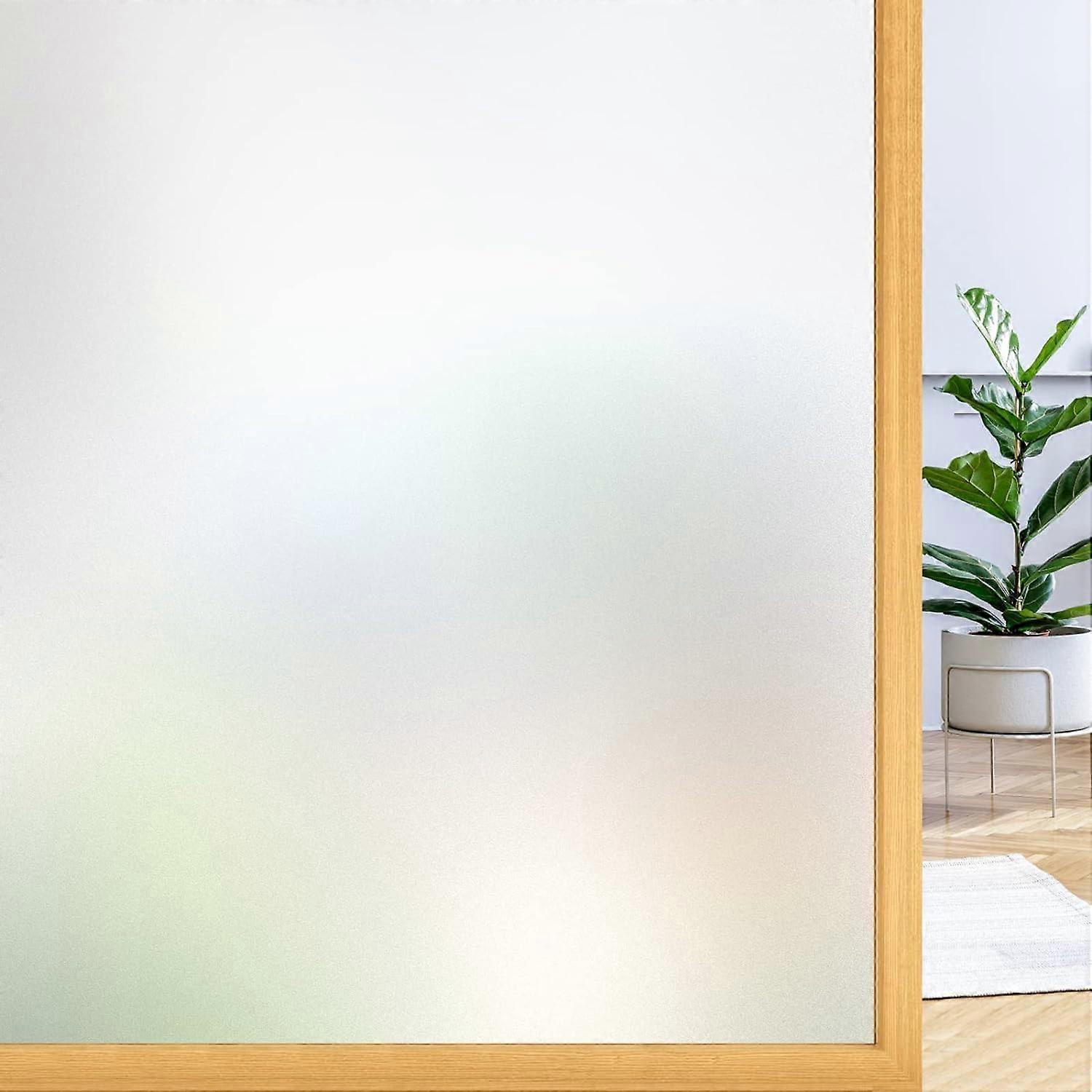 Opaque Privacy Window Film Self-Adhesive Frosted Glass 60x120 cm Anti-UV Matt Static Adhesive for Home Office
