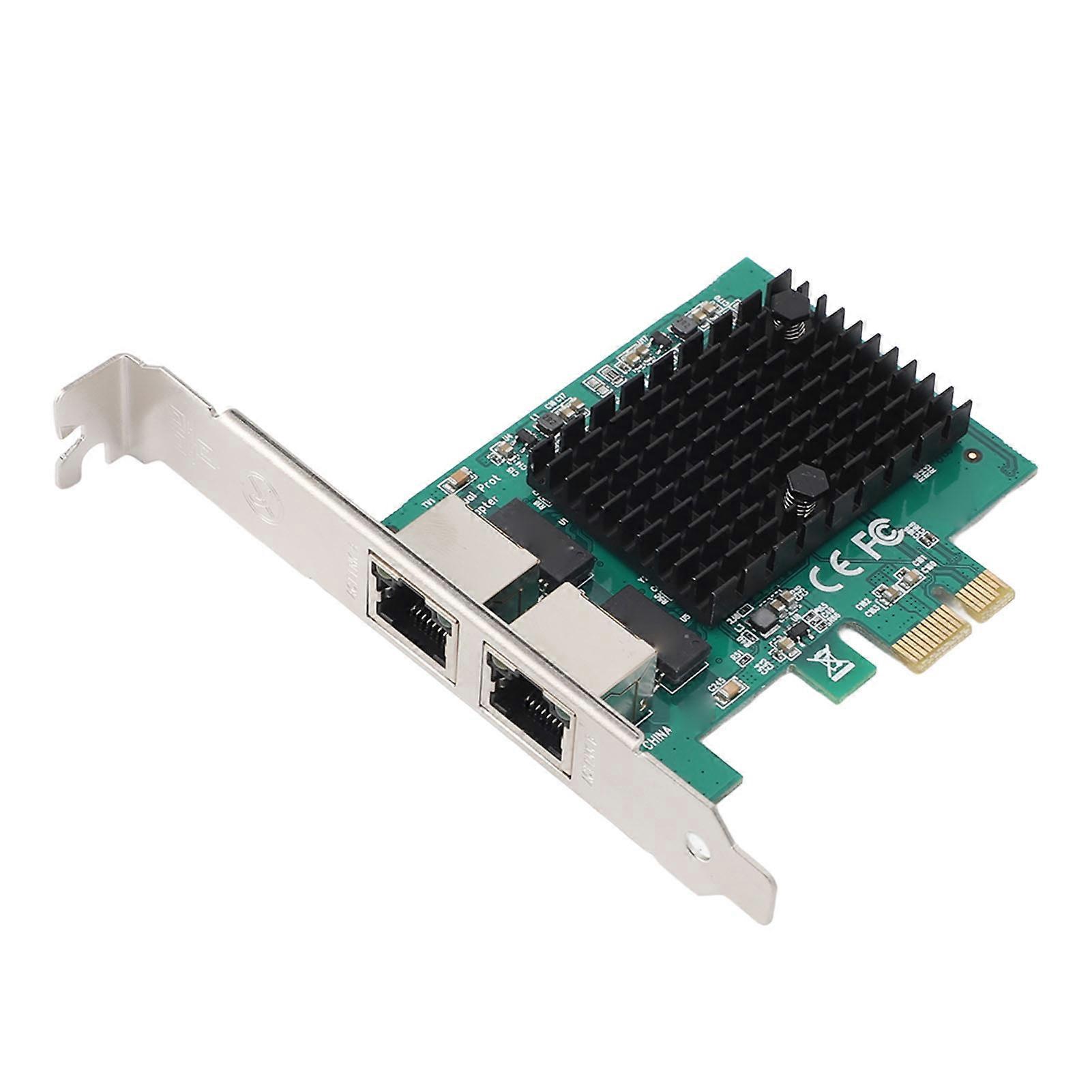 RTL8125B Professional Gigabit PCIe Network Card, High Speed Dual Port 2.5GHz PCI Express Ethernet Adapter for Desktop PC