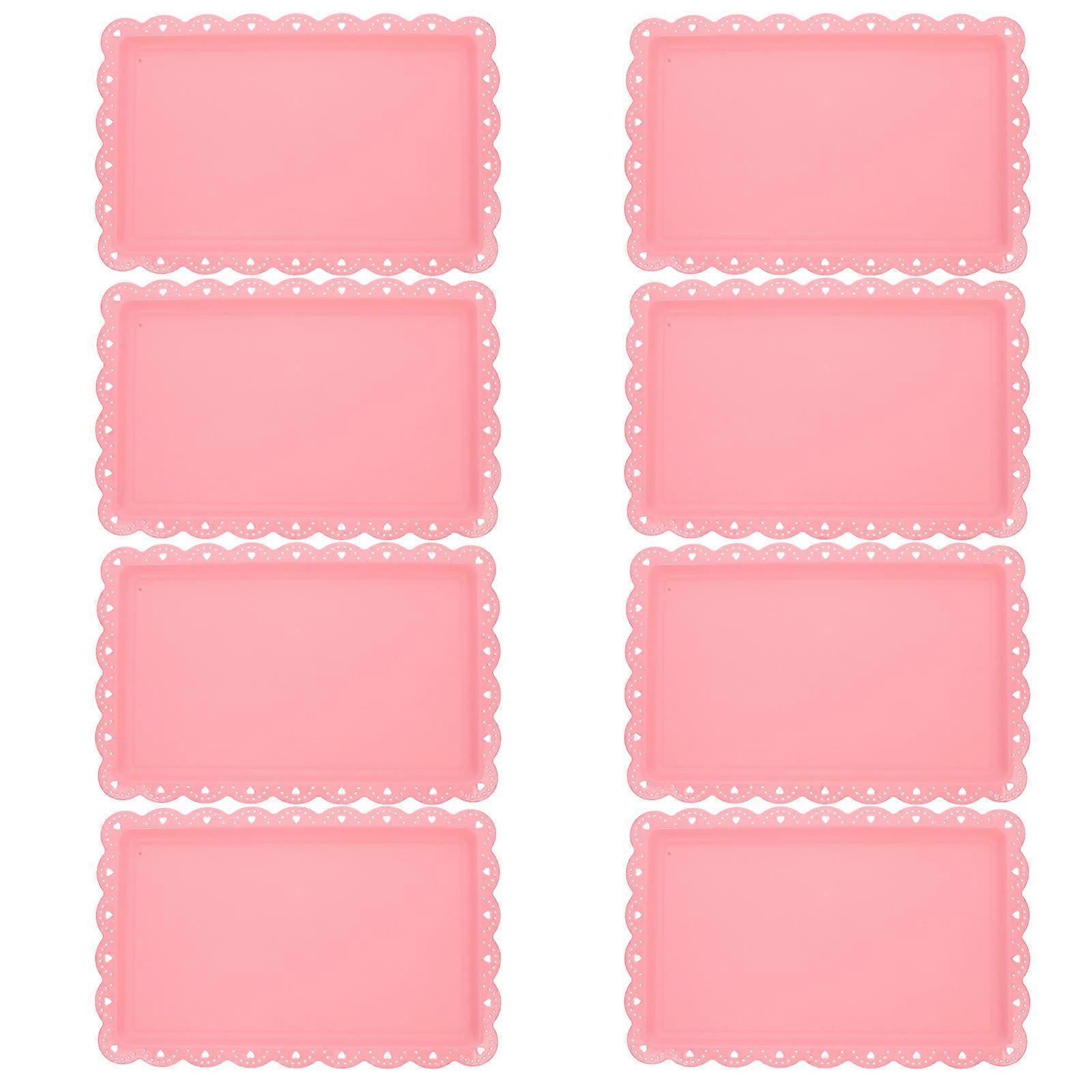 Party Trays Multi Function Rectangular Platters Food Serving Plate Pink Color 36 70X23 50X1 50CM Fruit Storage 8Pcs