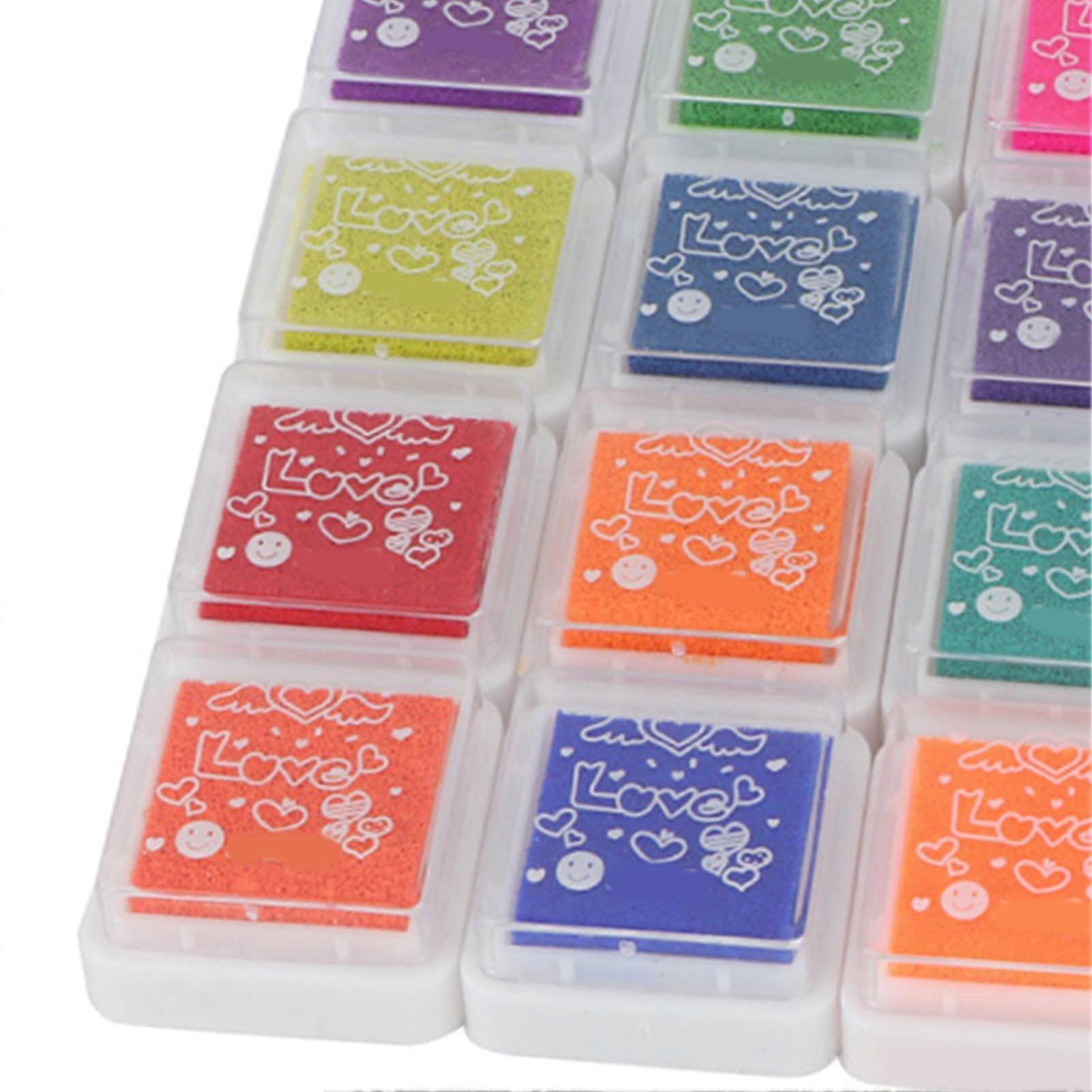 24 Colors Cute Colorful Ink Pad for Rubber Stamp Scrapbooking Decoration