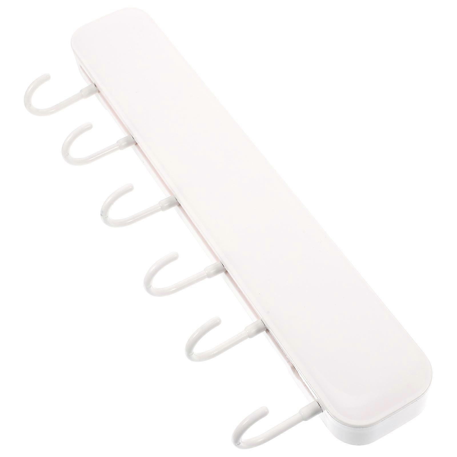 Adhesive Wall Hook Multi-Hook Wall Hanging Rack For Kitchen White 35X6CM Space-Saving 1Pack