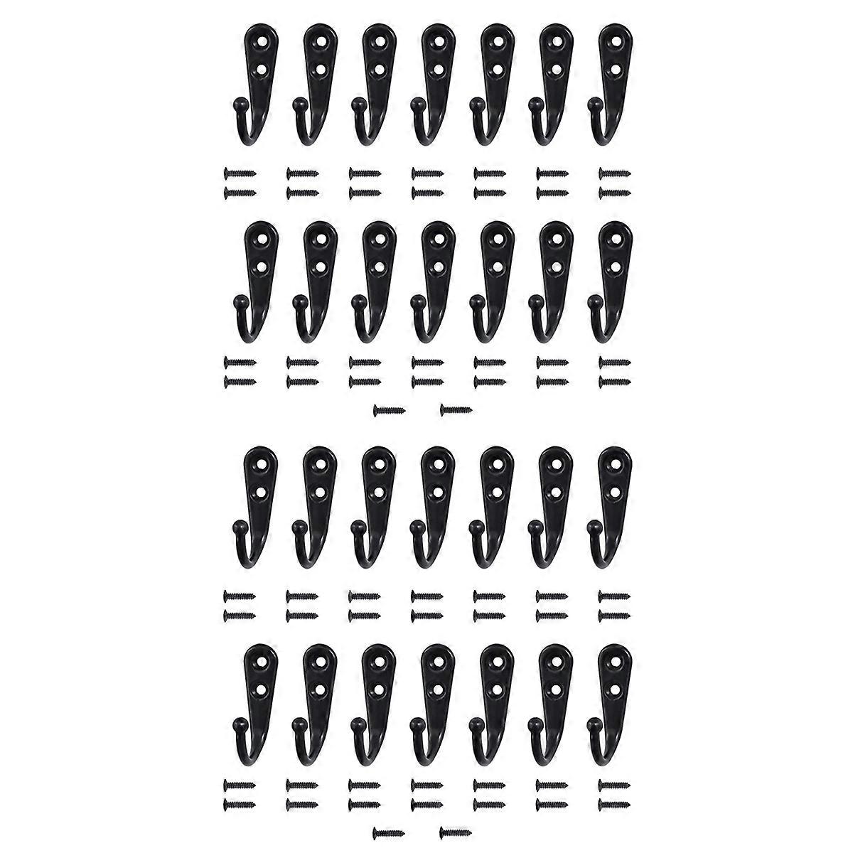 28 PCS Wall Mounted Hooks Coat Hooks Door Robe Hook for Hanging Towel Hat Key Cup Single Metal Hook
