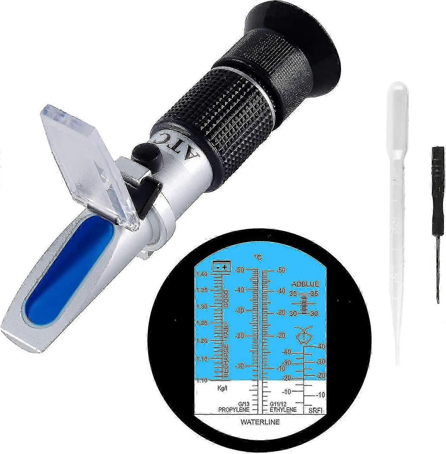 4 In 1 Antifreeze Refractometer For Checking The Freezing Point Of Automotive Antifreeze Systems, Refractometer Freeze Tester For Battery Acid, Ethyle