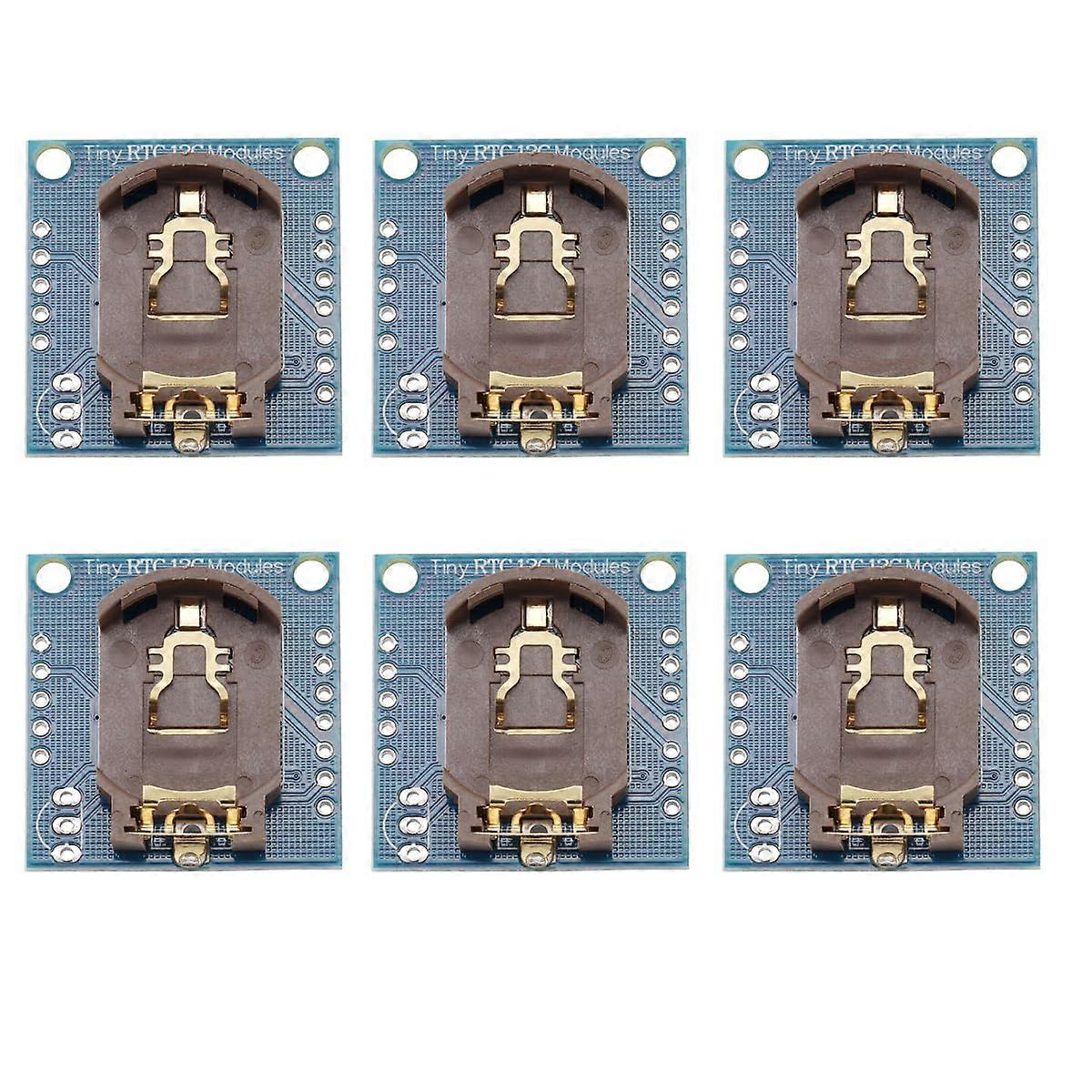 Tiny RTC I2C DS1307 Real Time Clock Module with 32K AT24C32 Memory, 3.3V - 5V Compatible, Dual Calendar Alarms (6PCS)
