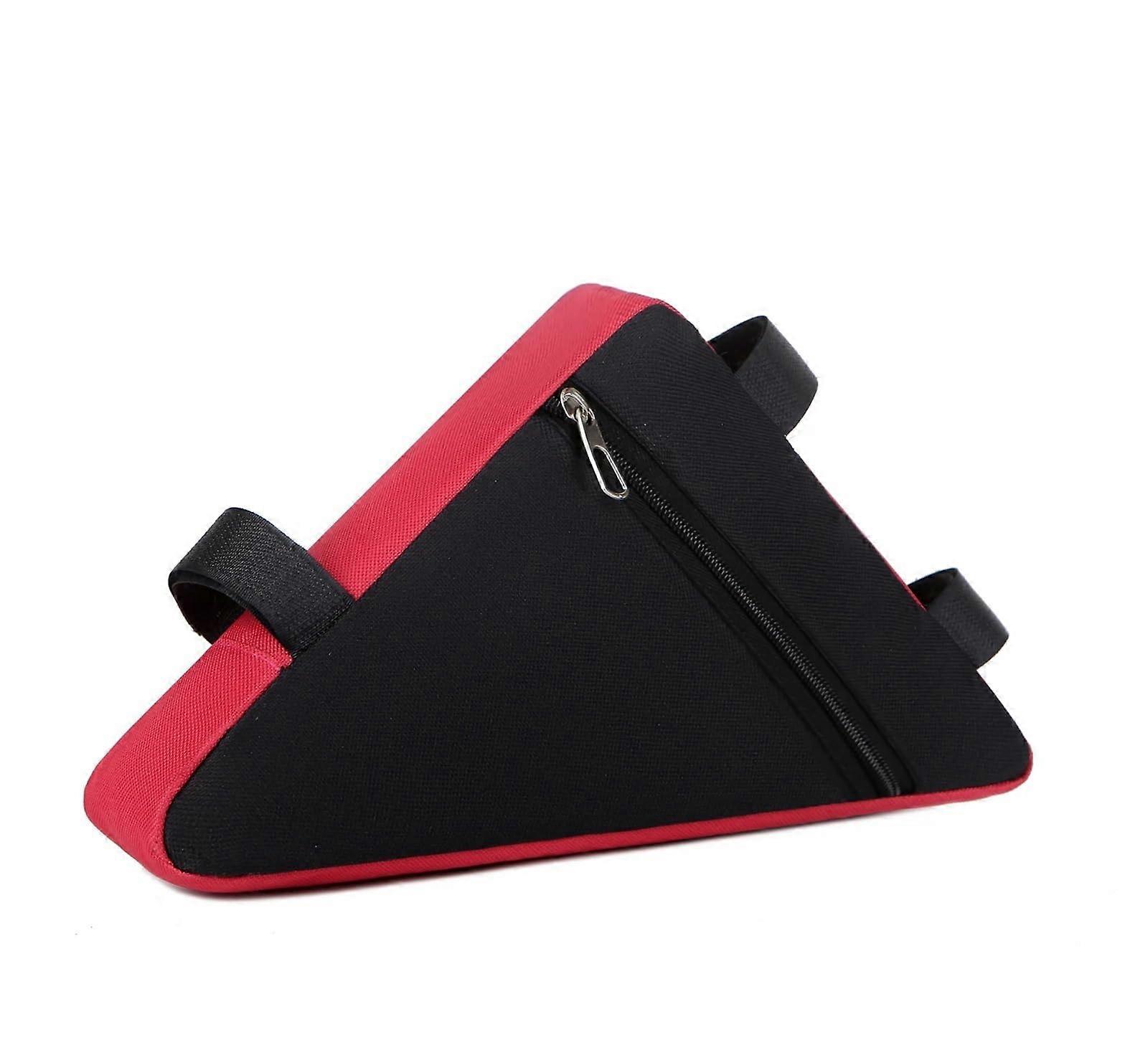 Bicycle frame bag bicycle bag, waterproof frame, front tube, triangle bag, phone tool bag, water bottle holder bag, bicycle accessories (Normal Red)