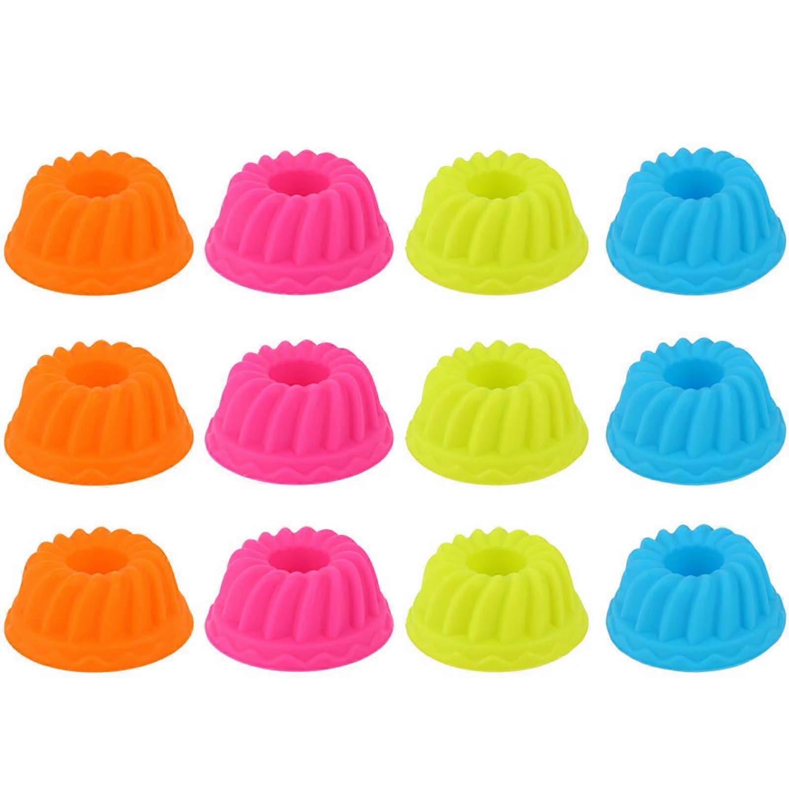 Lot de 12 mini-moules à cupcakes antiadhésifs en silicone en forme de citrouille