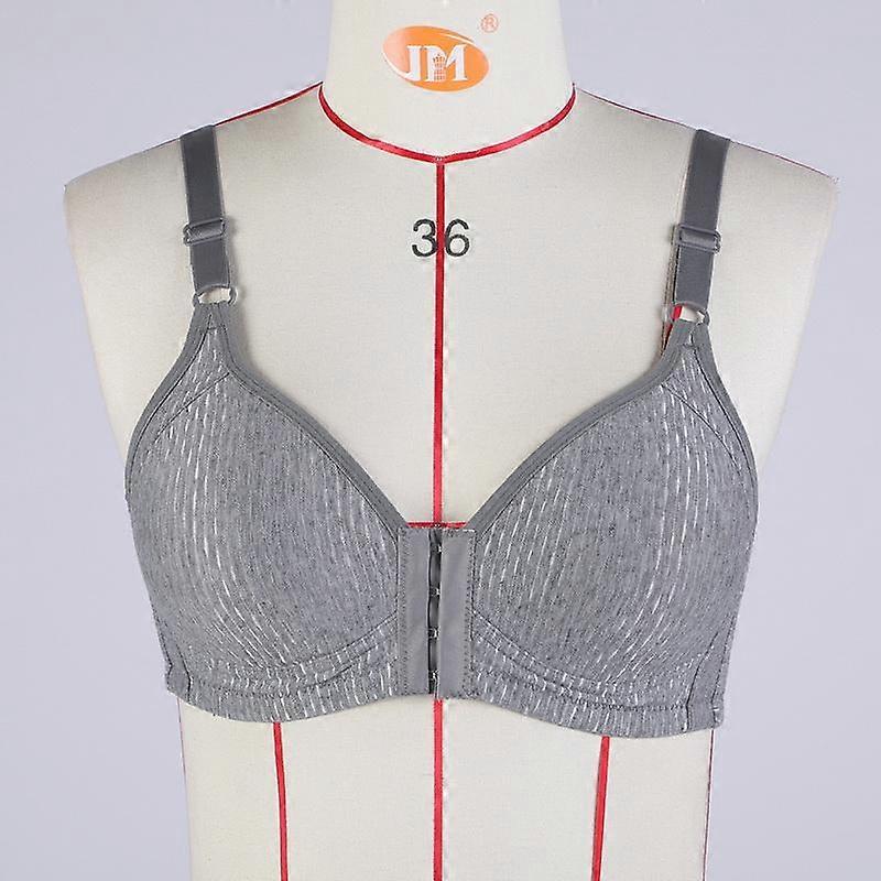 Women Front Buckle 36-44 B C Large Size Bras Solid Color Brassiere Wireless Bralette Seamless Mother Middle Aged Underwear Bra