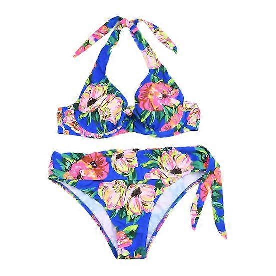 Charming Bikini Set Fashionable Floral Pattern Skinny Lightweight Bright Color Lady Summer Swimsuit for Beach