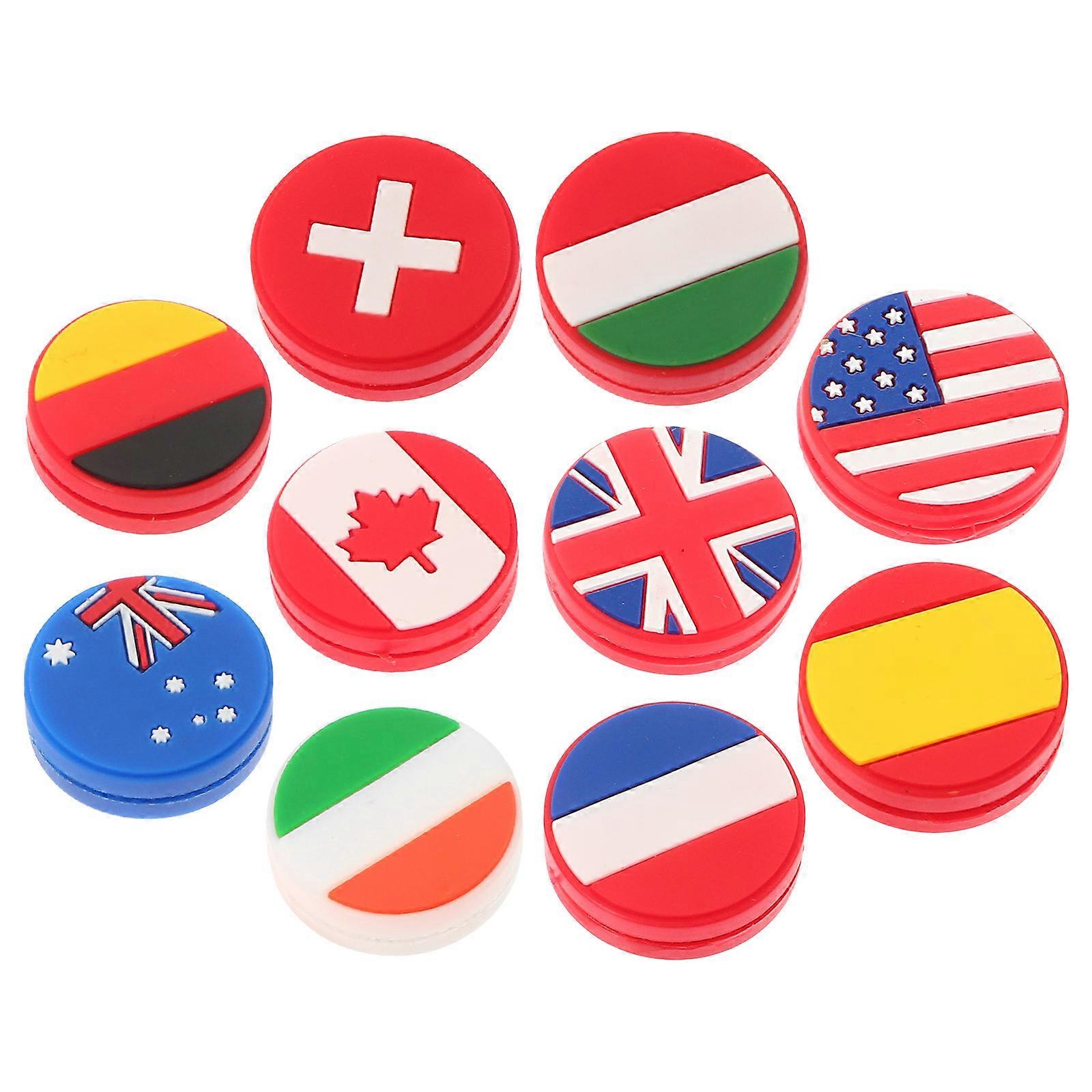 Tennis Vibration Absorber Silicone Tennis Racket Dampeners Round Shape Assorted Color Stability Enhancement for Professional Tennis Players 10Pcs