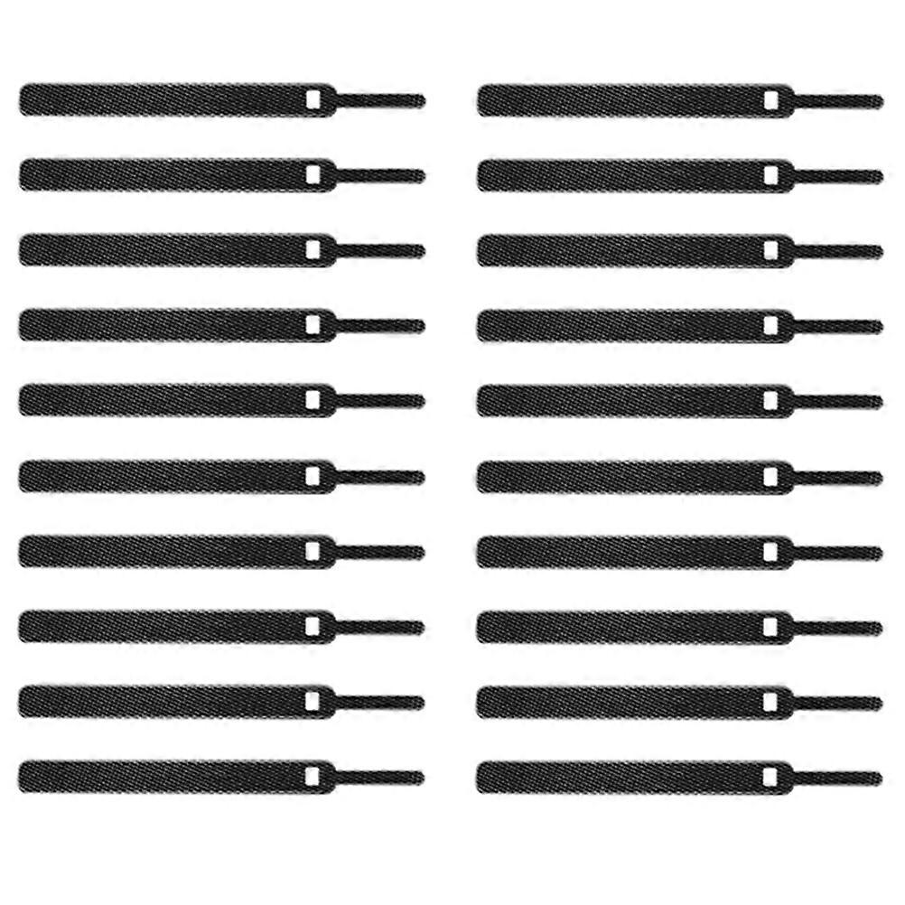 Electrical Cable Management Reusable Fastening Cable Ties Black 14X1.1X1.1CM Hook and Loop Fastener 20Set