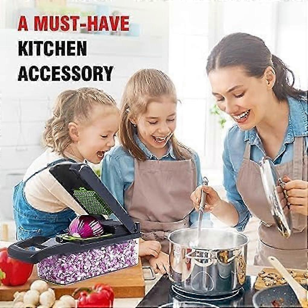 Multifunctional Vegetable Chopper and Dicer Food Slicer with Replaceable Blades for Onions and More 2025