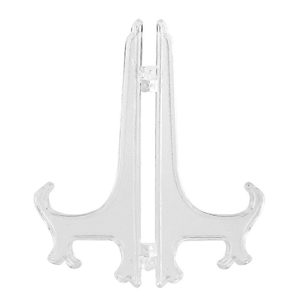 10pcs Folding White Plastic Plate Holders Dish Picture Frame Decorative Display Stand Rack
