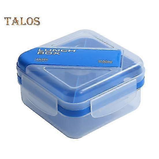 Bento Lunch Box 2-Compartment Double Layer with Sauce Container Reusable Spork Leak-proof Beto Box Home Supply