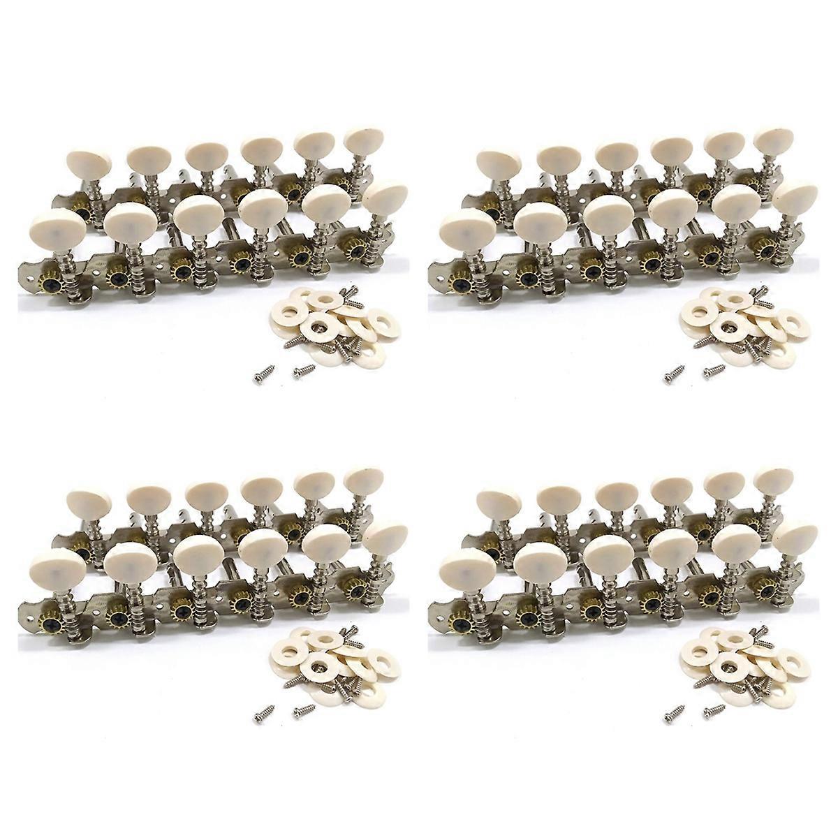 4X 12 Strings Acoustic Guitar Tuning Pegs Chrome Plated Machine Heads 6L 6R Acoustic Guitar Instrume