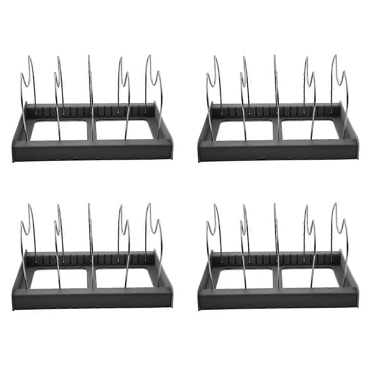 7 Dividers Stainless Steel Kitchen Pot Lid Holder Expandable Pan Rack