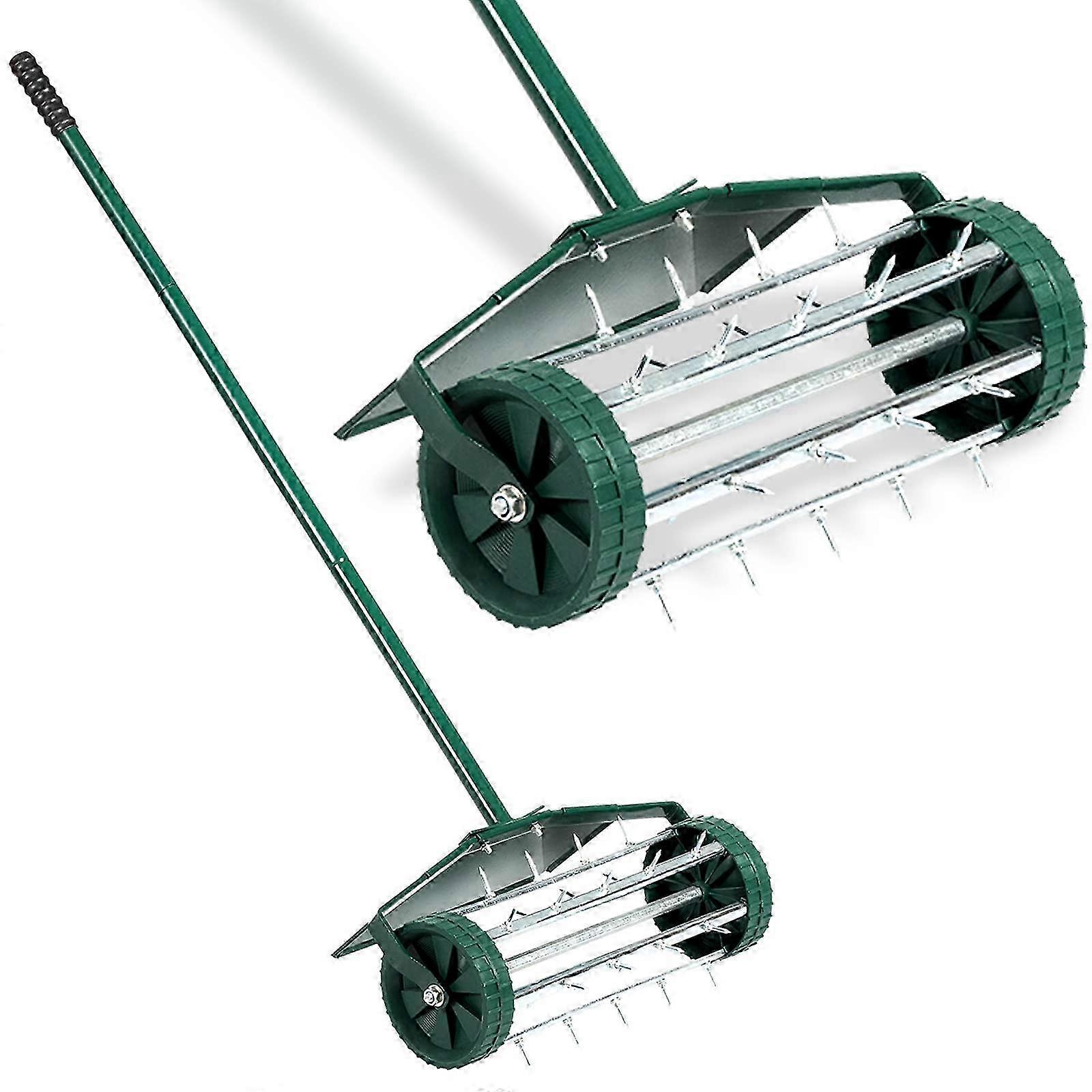 Lawn Aerator Tool with Anti-Slip Handle and Tine Spikes, Easy to Assemble for Grass in Yard or Garden