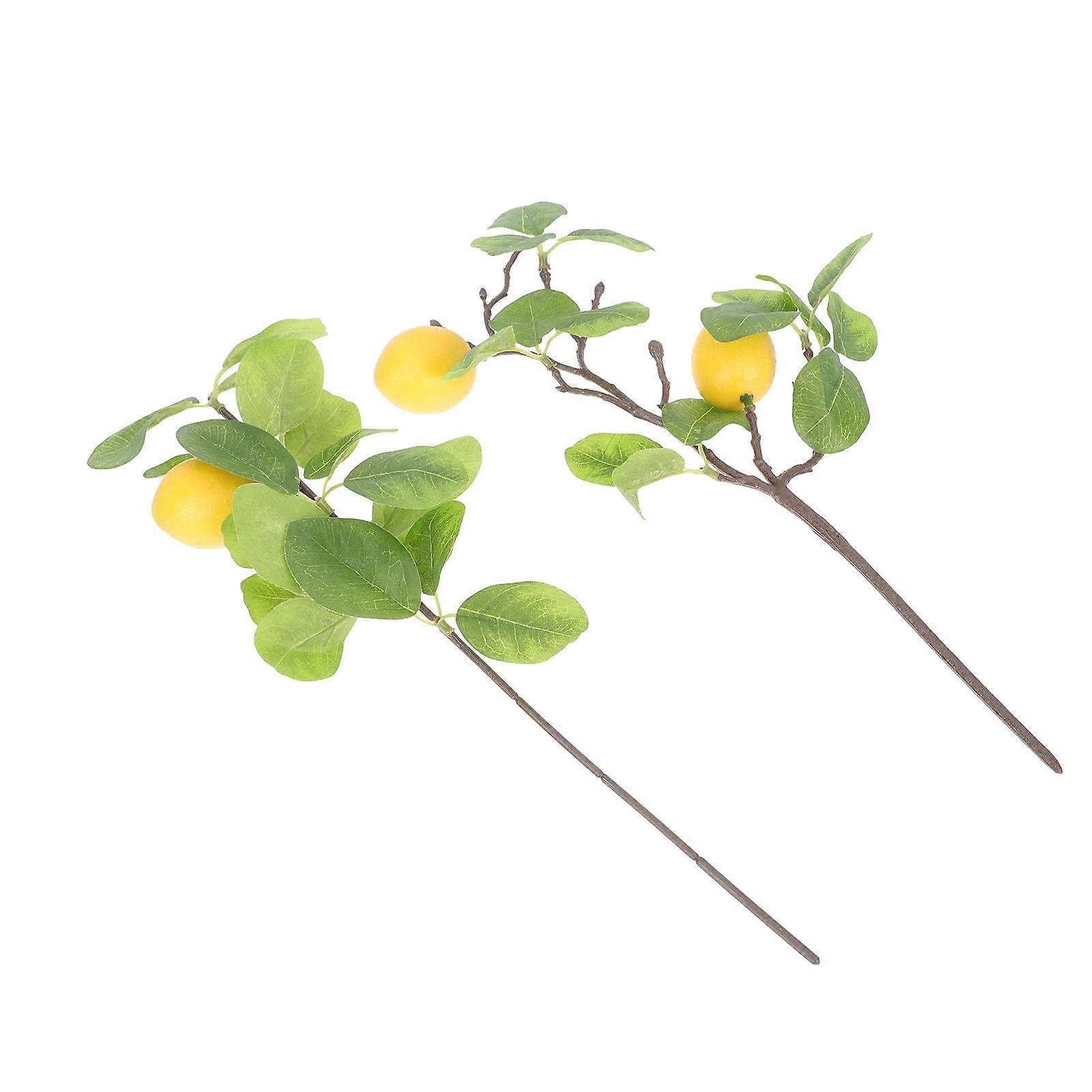 Here's a polished and engaging product description based on your input:

 

**2PCS Realistic Lemon Branch Faux Lemon Cutting Decor – Bright