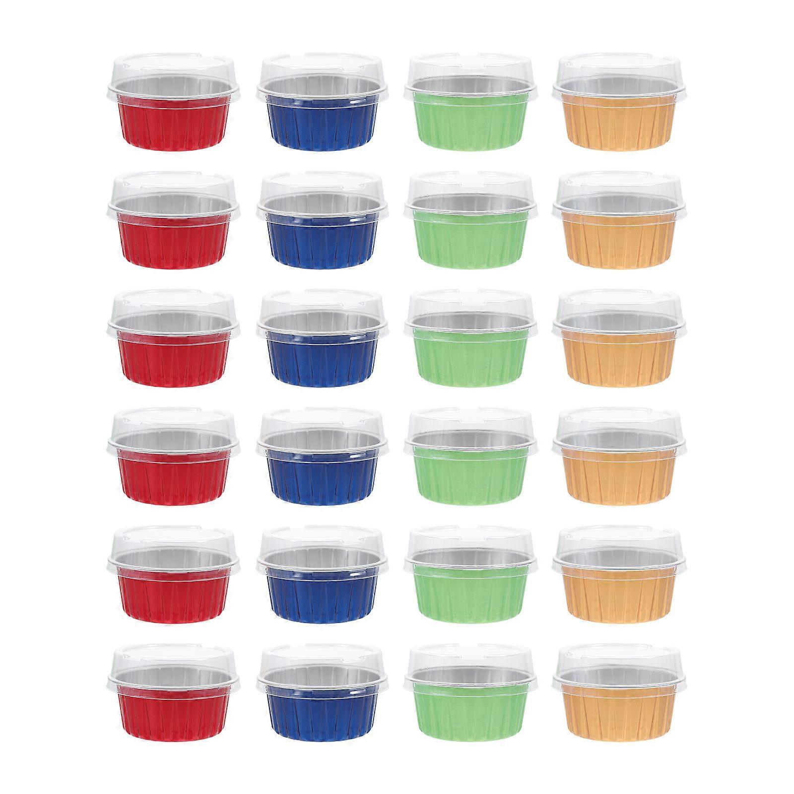 Aluminum Foil Baking Cupcake Cups Heat Resistant For Indoor Usage 8.5X6.6CM 48Pcs