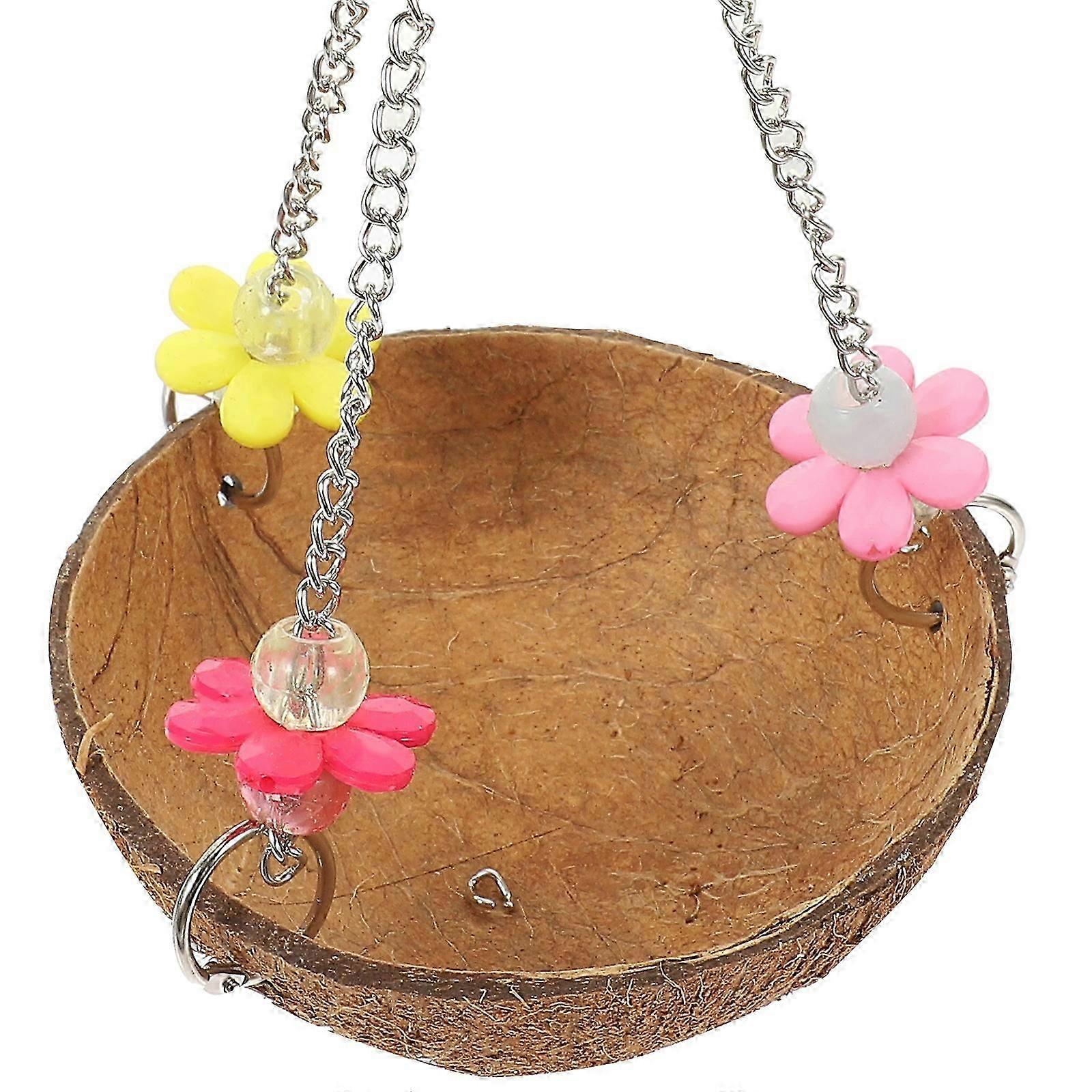 Coconuts Shell Bird Nest Hanging Bird House Natural Bird Nest Parrot Birdcage Bird Swing