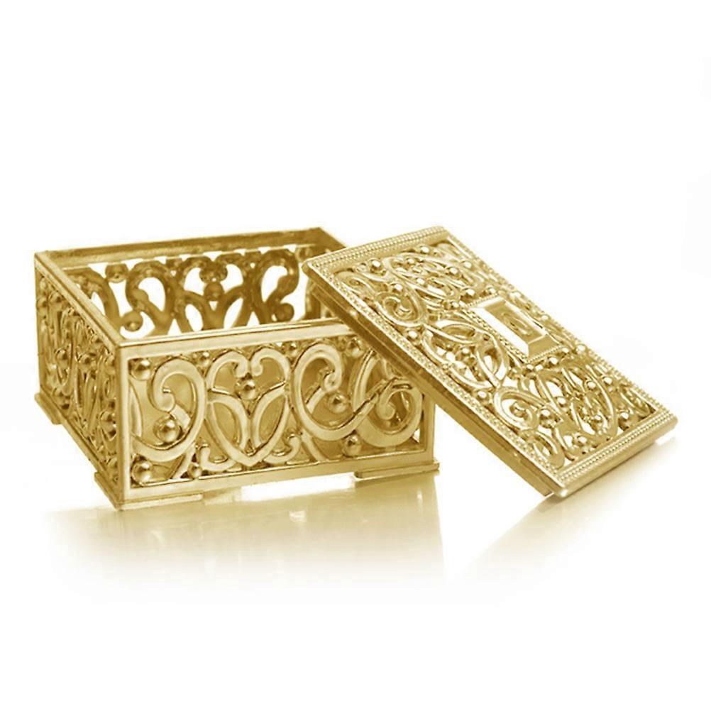 Candy Table Containers Plastic Display Box Golden 6x6x3.2cm For Celebratory Occasions 12Set