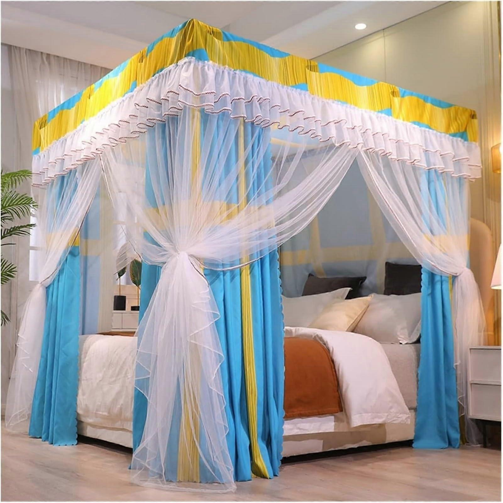 Bed canopy mosquito net for 1.8m wide beds, bed curtain net, mosquito net bed canopy (style 180 x 220 x 200 cm)